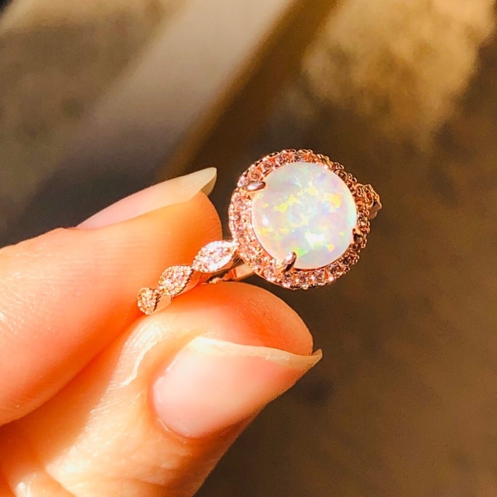 NWOT rose gold plated fire opal ring - Picture 4 of 6